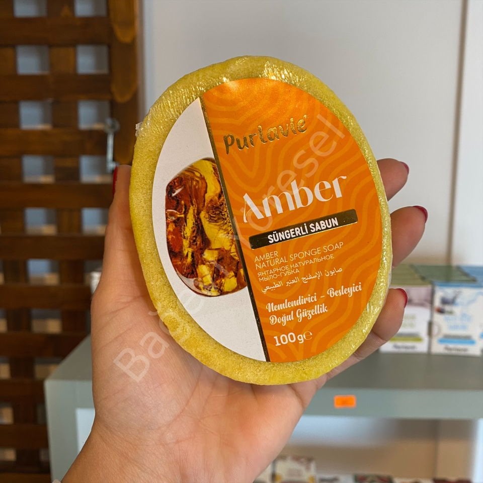 Doğal Süngerli Sabun 100gr **ÇEŞİT SEÇİNİZ AMBER