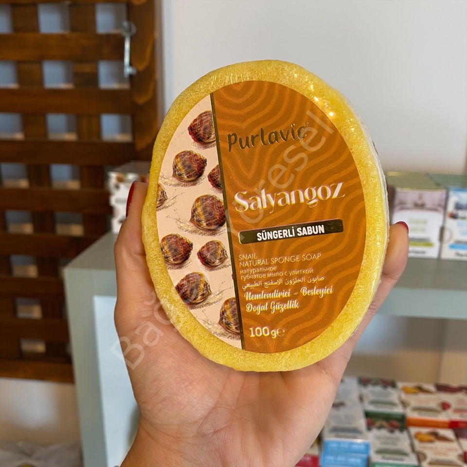 Doğal Süngerli Sabun 100gr **ÇEŞİT SEÇİNİZ SALYANGOZ