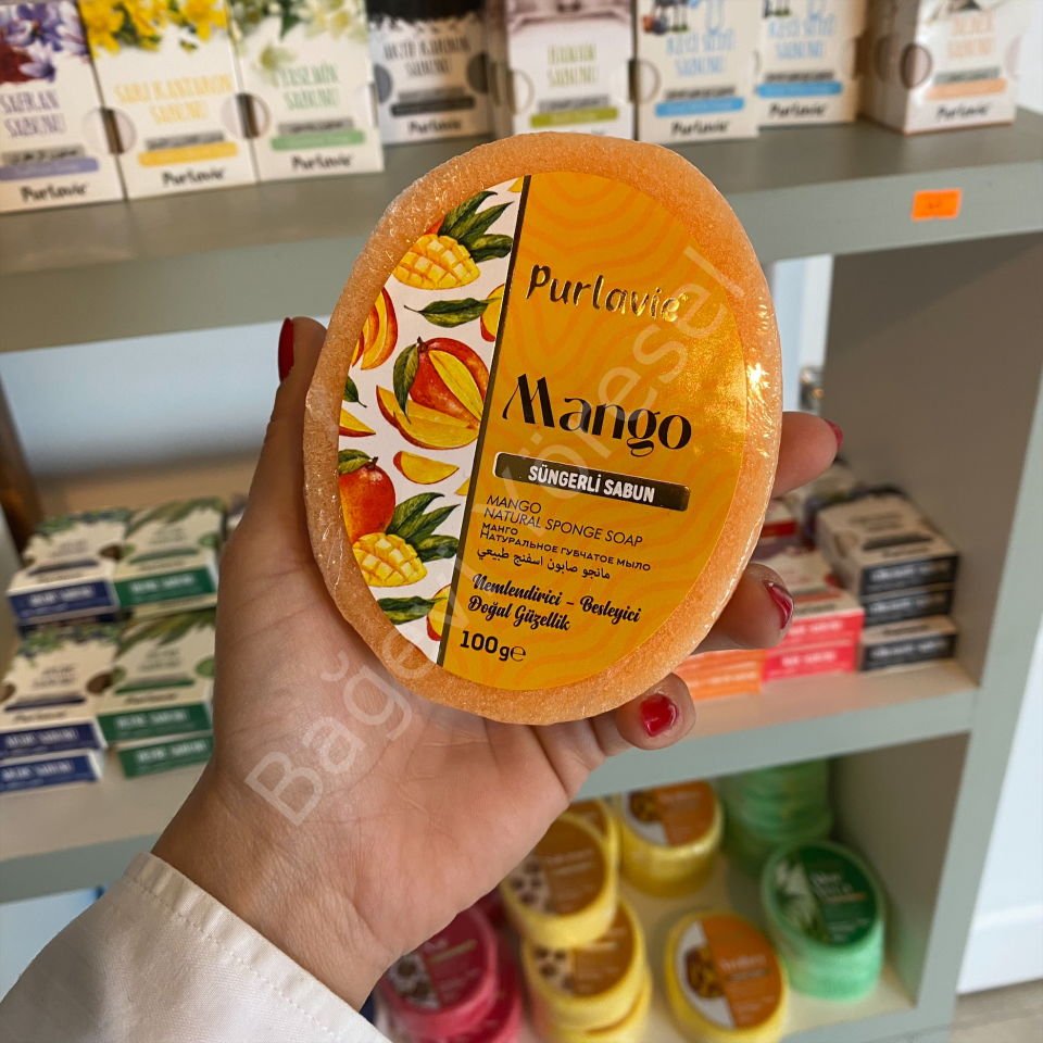 Doğal Süngerli Sabun 100gr **ÇEŞİT SEÇİNİZ MANGO