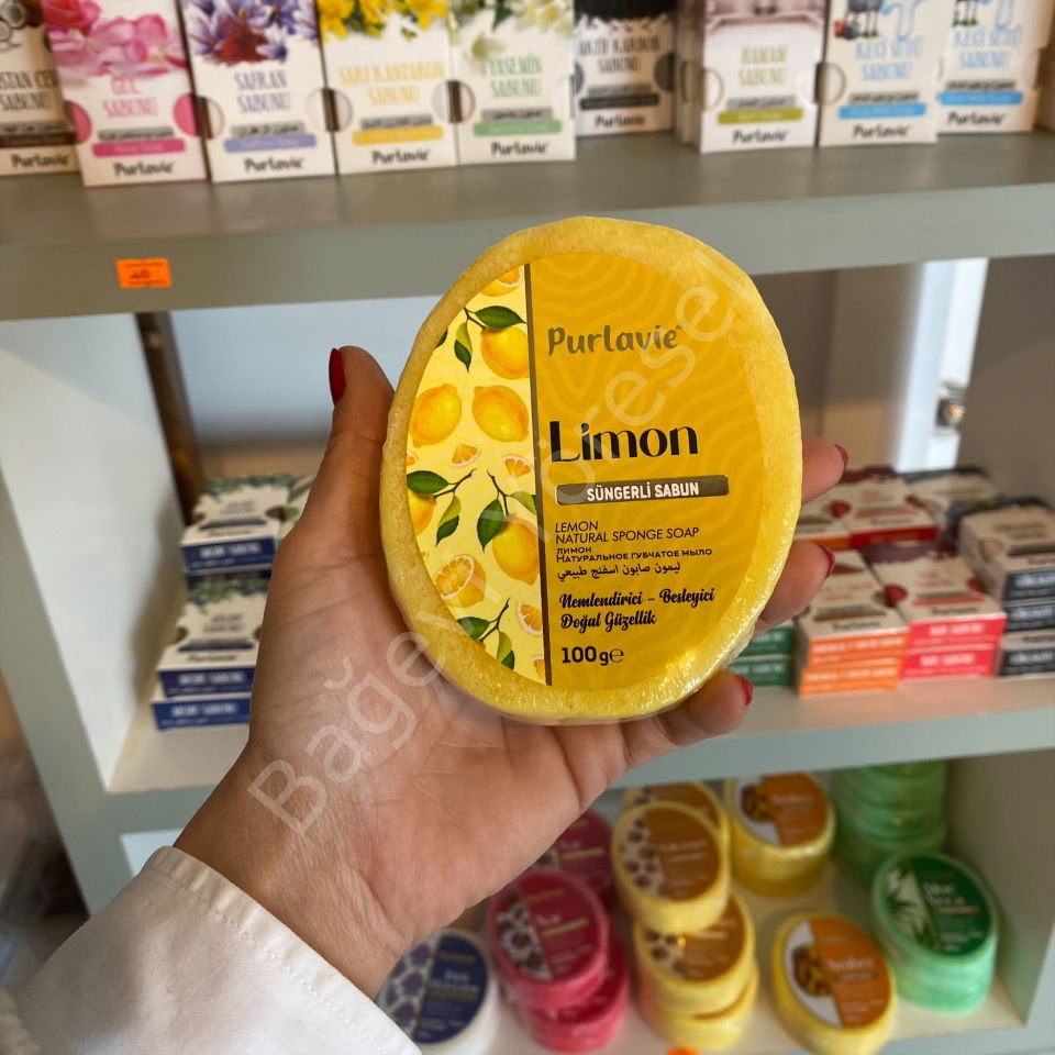 Doğal Süngerli Sabun 100gr **ÇEŞİT SEÇİNİZ LİMON