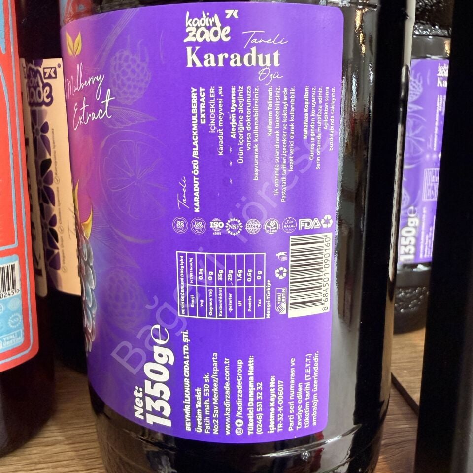 Taneli Karadut Özü 1350gr